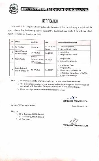 Fee and Schedule about Re-Totalling, U